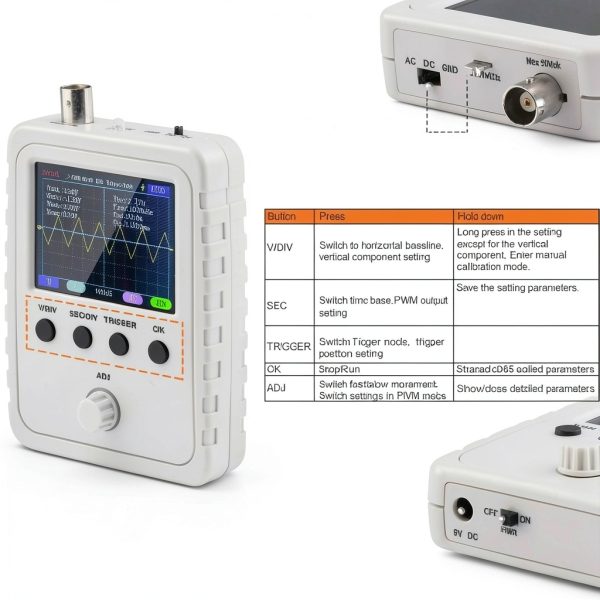 Digital Oscilloscope Kit MiphiGe Handheld 2.4" TFT with Auto Trigger-5
