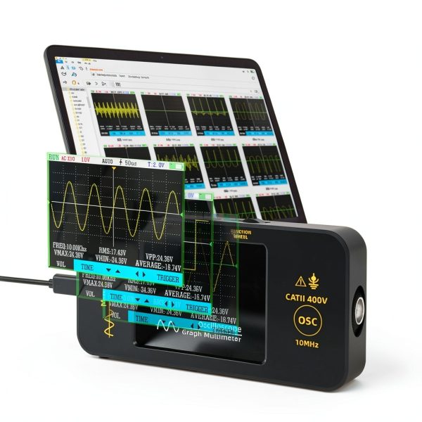 Handheld Oscilloscope BSIDE OT3 10MHz Bandwidth 3.2" TFT Portable-3