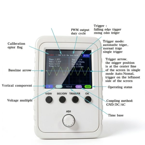 Digital Oscilloscope Kit MiphiGe Handheld 2.4" TFT with Auto Trigger-4