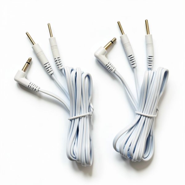 DC 3.5mm Length 60'' Electrode Wires for Tens EMS Machine 2-pin Cables Standard Connection 3.5mm Reusable 2mm Plug in Long-Life Massage Machine, Pack of 2-2