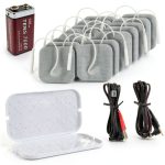 TENS 7000 TENS Pads Replacement, Battery Kit - Includes 16 Premium TENS Unit Replacement Pads, 4 Lead Wires, 9-Volt Replacement Battery, 1 Electrode Pad Holder For Stim Pads-0
